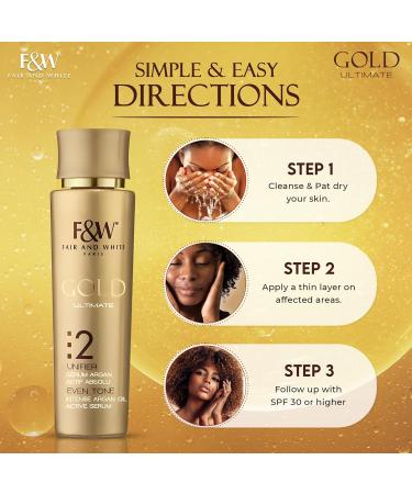 Buy Fair & White 2 Gold Intense Argan Oil Active Serum 30ml - Best Anti-Aging Skincare for All Skin Types - International Shipping Available - Buy Online on SooperMarket.com
