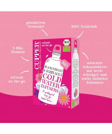 Cupper Bio Cold Water Infusers Blackcurrant & Echinacea - Fairly Traded Eco-Friendly Cold Brew Tea Bags (10 Pack) - Buy Online on SooperMarket.com