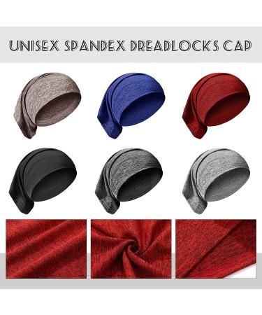 SATINIOR 6-Piece Spandex Dreadlock Caps Unisex Elastic Bands for Long Hair Dreads in Dark Colors - Buy Online on SooperMarket.com