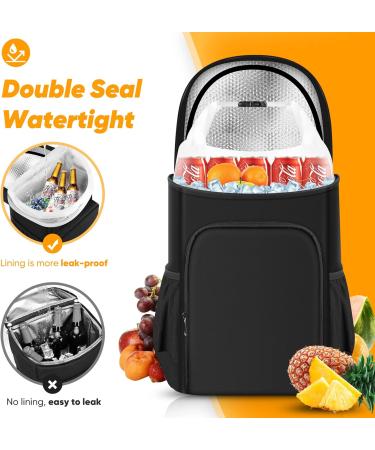 Insulated Leak Proof AUSQI Backpack Cooler - 45 Cans, Waterproof Thermal Bag - Portable & Lightweight, Ideal for Travel, Camping, Beach - Black - Buy Online on SooperMarket.com