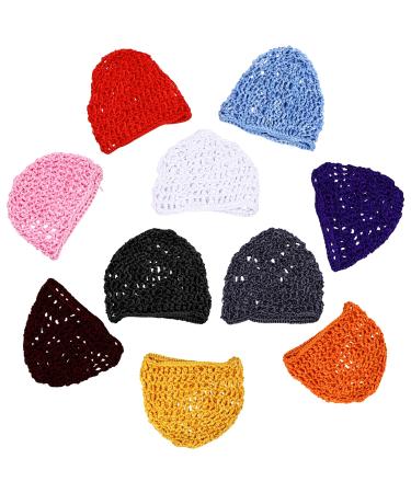 Lurrose Womens Hair Accessories 10pcs Mesh Crochet Hair Net  Knit Snood Hat Thick Short Crocheted Cap for Hair Care Night Sleeping Womens Headband