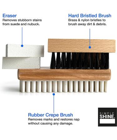 Premium Suede Cleaner Set with Crepe Brush and Eraser | Complete Shoe Cleaning Kit for Nubuck and Suede - Bristle Brushes Included - Buy Online on SooperMarket.com