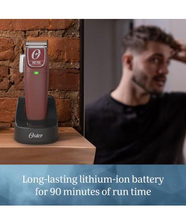 Oster Professional Cordless Hair Clippers Set - Fast Feed Burgundy 9 Piece for Barbers & Hair Cutting - Buy Online on SooperMarket.com