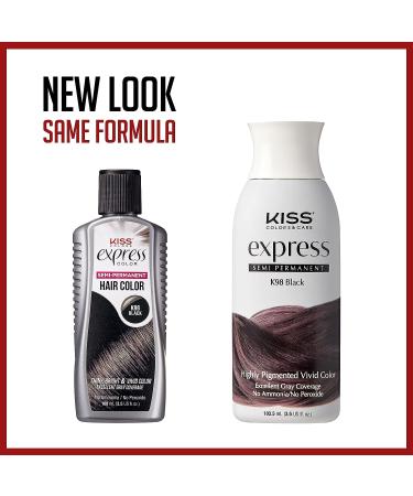 Kiss Express Semi-Permanent Hair Color Black 3.5 Fl Oz (Pack of 2) - 100mL (3.5 US fl.oz), 2 Count - Buy Online on SooperMarket.com