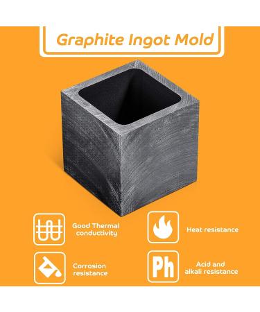 Graphite Ingot Mold for Gold, Silver, Copper Casting - 40x40x45mm, 1000g Gold/500g Silver - Buy Online on SooperMarket.com