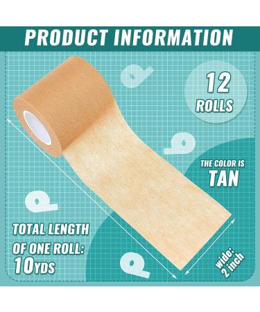 Tondiamo 12 Rolls Micropore Tan Surgical Tape 2 Inch x 10 Yards - Breathable & Adhesive Medical Tape for Skin, Face, Nose - Non Woven Paper - Household Supplies - Buy Online on SooperMarket.com