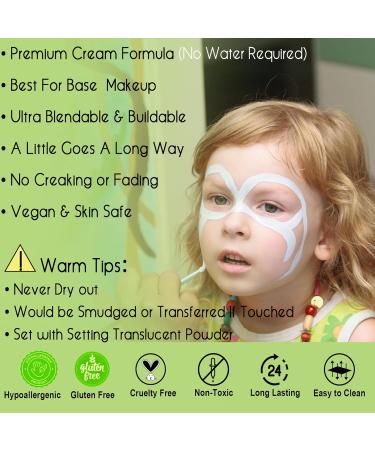 CCbeauty 22 Color Face Body Paint Kit - Halloween Neon Face Painting Set with UV Glow and Classic Colors - SFX Cosplay Makeup Palette with Brushes - Buy Online on SooperMarket.com