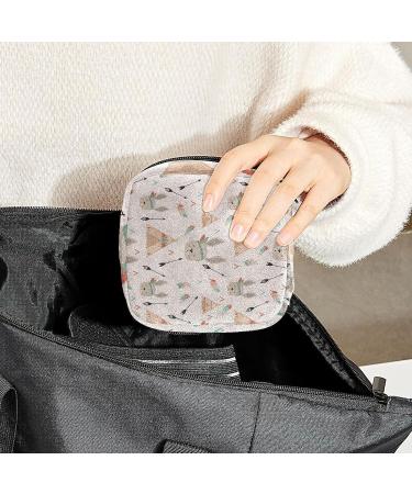 Indian Rabbits Pattern Sanitary Napkin Storage Bag - Cute Menstrual Cup Pouch for Women & Teens - Multi-colored - Buy Online on SooperMarket.com