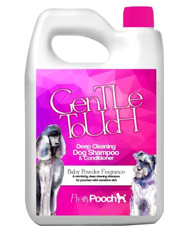 Pretty Pooch Gentle Touch Dog Shampoo & Conditioner - 2 Litres (Baby Powder Fragrance) - A Non-itchy Professional Deep Cleaning Shampoo for Dogs with Sensitive Skin! (2 Litre Baby Powder) Baby Powder One Size