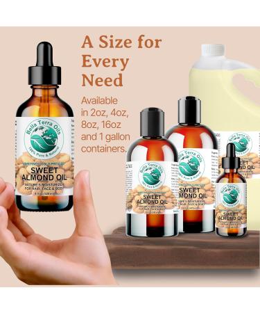 Organic Sweet Almond Oil - 1 Gallon | Deep Hydration & Nourishing | Rich in Vitamins | Non-Greasy Formula | Bella Terra Oils - Buy Online on SooperMarket.com
