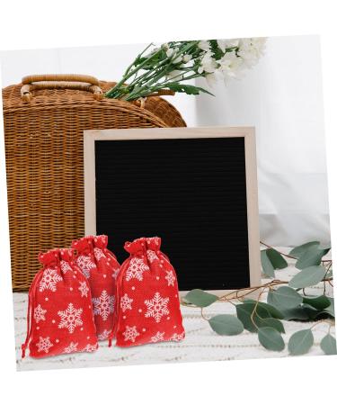 KOMBIUDA 10pcs Snowflake Burlap Bag Christmas Holiday Pouch Candy Storage Holder Drawstring Bag 14X10X0.3CM Red - Buy Online on SooperMarket.com