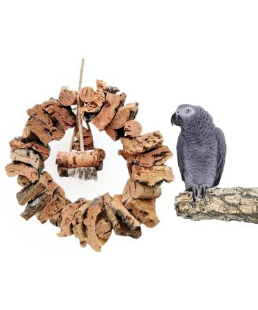 Large Cork Ring XL for Birds | Swing Play & Nibble | Perfect for Large Birds | Eco-Friendly Cork Bark - Buy Online on SooperMarket.com