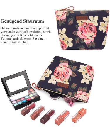 Shop Lokass 2-in-1 Cultural Bag | Waterproof Cosmetic & Travel Wash Bag for Women - Peony Design | 21x10x19cm - Buy Online on SooperMarket.com