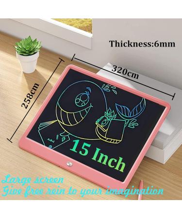 DEECAM 15-Inch Pink LCD Writing Board for Kids | Reusable Educational Tablet with Locking Function | Perfect Gifts for Boys & Girls - Buy Online on SooperMarket.com