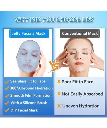 Jelly Mask Powder for Facials Care Hyalorunic Acid Moisturizing Jelly Face Mask Jelly Masks for Facials Professional Hydro Jelly Mask DIY Spa Mask with Double-ended Silicone Brush 23 Fl Oz Blue - Buy Online on SooperMarket.com