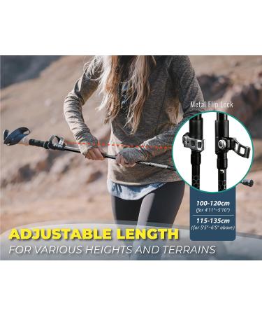 Trekology Trek-Z Adjustable Lightweight Hiking Sticks | Portable Aluminum Poles with Cork Handle | Senior Trekking & Hiking | 100cm - 120cm - Buy Online on SooperMarket.com