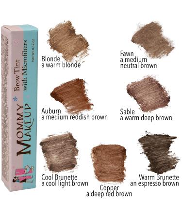 Mommy Makeup Brow Tint with Microfibers - Long Lasting Eyebrow Gel in Sable Brown | Paraben, Talc-free, PETA Certified, Made in USA - Buy Online on SooperMarket.com