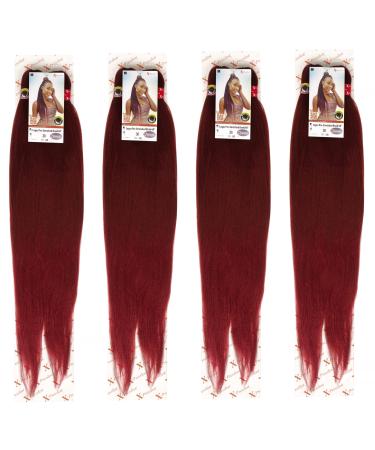 60 INCH XPRESSION LAGOS BRAID PRE-PULLED/PRES-STRETCHED Hair Extension 60 2 In A Pack (Pure Colour 39 Burgundy Red) Heat Resistant Tangle Free Brushable Burdundy Red 39 60 inches