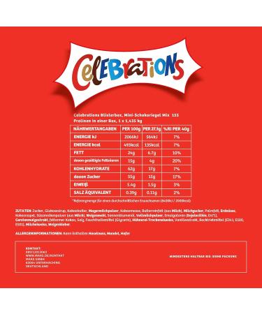 Celebrations Blister Box - Mini Chocolate Bar Mix | Large 1.4kg Pack | Perfect Party Gift | 160 Chocolates - Buy Online on SooperMarket.com