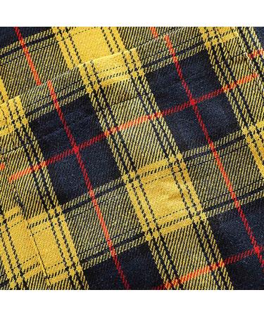 Maqroz Men's Flannel Shirt X-Large - Casual Button Down Plaid Shirt for Big & Tall - Yellow - Buy Online on SooperMarket.com