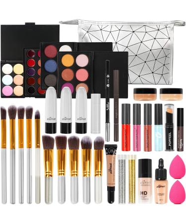 FantasyDay All-in-one Holiday Makeup Gift Set | Makeup Kit for Women Full Kit Cosmetic Essential Starter Bundle Include Eyeshadow Palette Lipstick Blush Foundation Concealer Face Powder Lipgloss Brush - Buy Online on SooperMarket.com