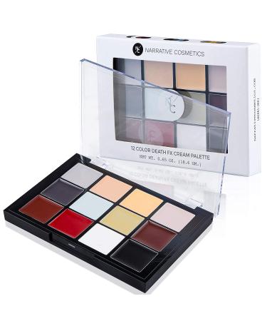 Narrative Cosmetics 12-Color Death FX Cream Palette - Professional Waterproof SFX Makeup for Stage, Film, Costumes, Cosplay, Halloween - Buy Online on SooperMarket.com