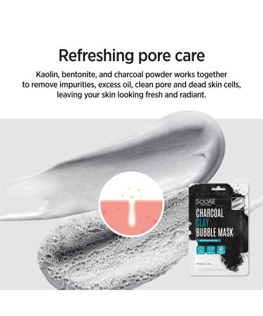 SOOAE Charcoal Clay Bubble Mask - 12 Pack | Carbonated Blackhead Care & Oily Skin Detox | Kaolin Bentonite & Activated Charcoal | Korean Skincare Solution - Buy Online on SooperMarket.com