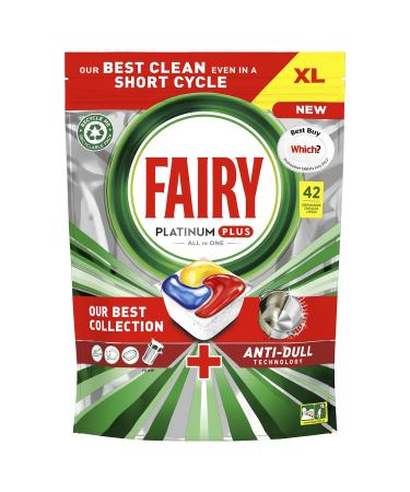 Fairy Platinum Plus All In One Dishwasher Tablets Lemon Pack of 42