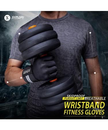 SIMARI Full Finger Weight Lifting Gym Gloves with Wrist Wrap Support - Men Women, Full Palm Protection for Weightlifting, Fitness & Training - Stretch Limo Small - Buy Online on SooperMarket.com