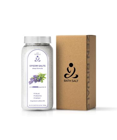 Zen Rituals Epsom Bath Salts Lavender Sleep Formula - 1 KG. UPS made from pure magnesium sulfate.