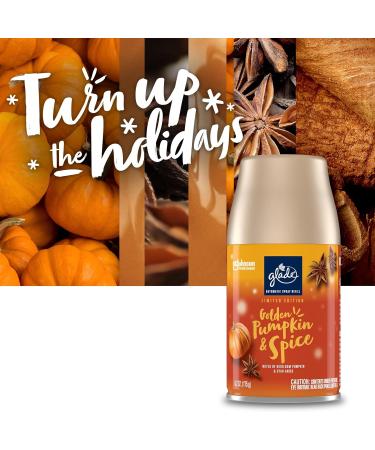 Glade Automatic Spray Refill & Holder Kit - Golden Pumpkin & Spice Air Freshener for Home & Bathroom | 6.2 Oz - Buy Online on SooperMarket.com