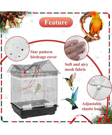 Adjustable Bird Cage Net Seed Catcher | Nylon Mesh Cover for Parrot Cage | Bird Rope Perch Toys | Cage Accessories | White, 78.7 x 15 Inch - Buy Online on SooperMarket.com