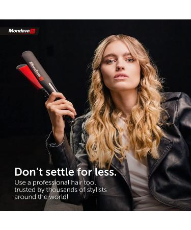 MONDAVA Professional Ceramic Tourmaline Flat Iron Hair Straightener - Dual Voltage Digital Technology, Straighten & Style Wild Hair in Under 8 Min | Ionic Technology | CLASSIC - Buy Online on SooperMarket.com