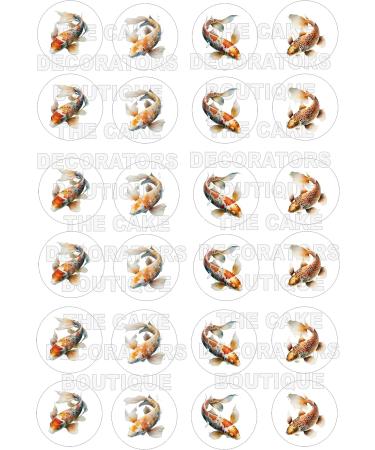 24 Koi edible Pre-Cut party decorations Wafer Paper Cupcake Topper Cake - Buy Online on SooperMarket.com