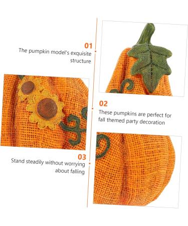 OUNONA 2pcs Resin Pumpkin Model Halloween Party Decor Office Decore Artificial Pumpkin Decoration Resin Pumpkin Ornament Home Decor Resin Crafts Small Pumpkins Fake Pumpkins - Buy Online on SooperMarket.com
