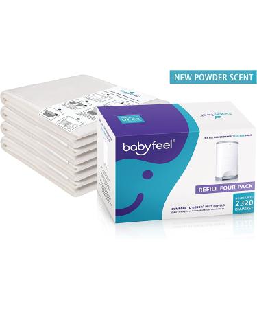 Babyfeel Refills for Dekor Plus Diaper Pails | 4 Pack | 30% Thicker | Odor Elimination | Fresh Powder Scent | Holds up to 2320 Diapers - Buy Online on SooperMarket.com
