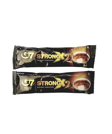 Trung Nguyen G7 Strong X2 3 In 1 Instant Coffee - 24 Sticks | Double Strength Roasted Ground Coffee with Creamer and Sugar | 25g Stick | Suitable for Most Brewing Methods - Buy Online on SooperMarket.com