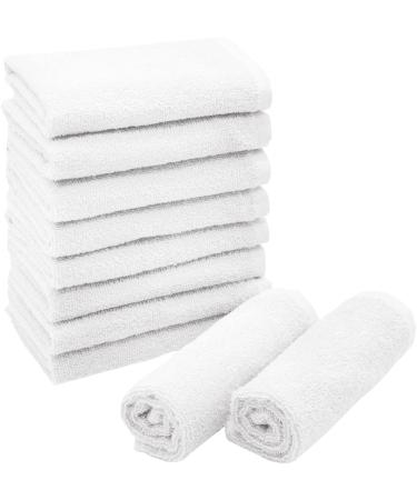 Zollner 10 -Set Seif towels in 30x30 cm - suction -strong and soft washcloths in white - with a practical hanger - washable up to 95 C - cotton - hotel quality 10x soap cloth white