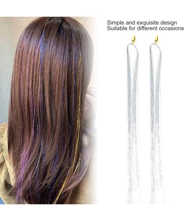 Hair Tinsel Strands Kit Colorful Glitter Bling Sparkly Hair Extension Shiny Hair Extension Tinsels Party Highlights Glitter Hairpieces Hair Accessories for Women Girls Party Cosplay(Silver) - Buy Online on SooperMarket.com