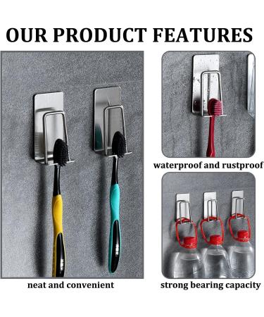Funincrea 2 Pack Toothbrush Holder - 2-in-1 Wall-Mounted Self-Adhesive Rack for Toothbrushes & Cups (Black) - No Drilling Required | Durable Bathroom Organizer - Buy Online on SooperMarket.com