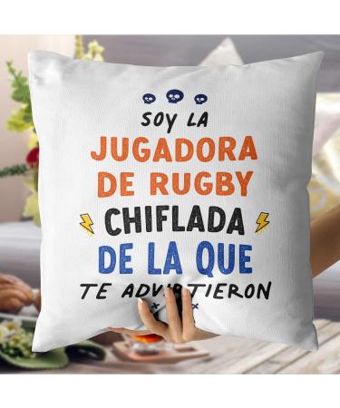 MUGFFINS RUGBY PLAYER woman Cushion Padding included - in Spanish - Todos te advirtieron - Funny gift - Pillow: cover and filling 15.7x15.7 inches Jugadora De Rugby - Buy Online on SooperMarket.com