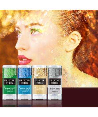 Buy Green Body Paint & Glitter Stick - Waterproof Mermaid Face Gel & Hair Glitter for Women | Holographic Sequins Makeup - Buy Online on SooperMarket.com
