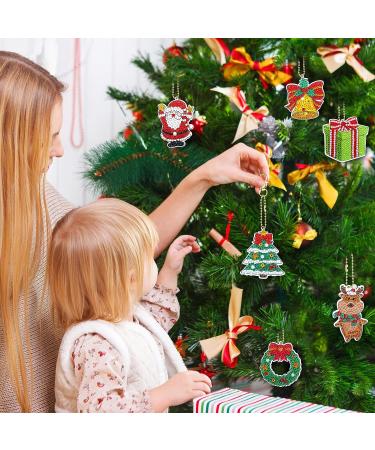 21 Pcs DIY Diamond Key Chain Ornaments - Cute Style | 5D Rhinestone Pendant Decor Kit for Kids | Christmas Diamond Art Key Ring - Buy Online on SooperMarket.com