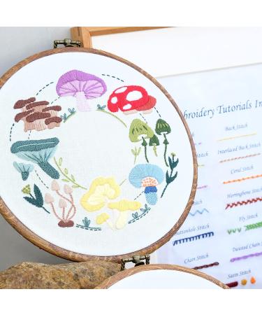 Hand U Journey Basic Embroidery Stitch Kit - 28 Stitches, Mushroom Set, Ideal for Beginners - Basic Kit-02 - Buy Online on SooperMarket.com