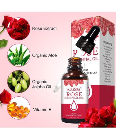 Rose Oil Essential Oil - Moisturizing, Anti-Aging, and Skin Brightening Formula for Aromatherapy and Relaxation - 30ml - Buy Online on SooperMarket.com