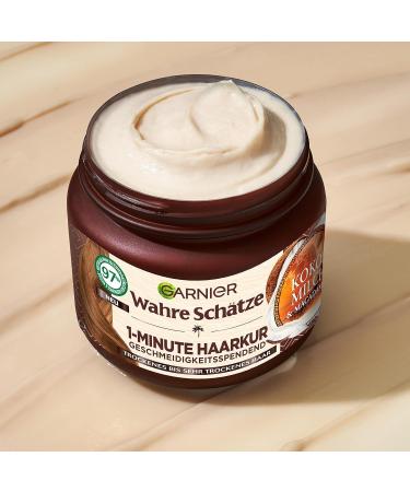 True Treasures 1-Minute Hair Treatment - Nourishing Coconut Milk & Macadamia Oil for Dry Hair | Vegan Formula | 340ml - Buy Online on SooperMarket.com