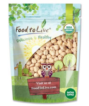 Organic Raw Blanched Hazelnuts, 2 Pounds  Non-GMO Filberts, No Skin, Unsalted, Unroasted, Vegan, Bulk Nuts. Good Source of Protein. Great for Desserts and Making Nut Butter