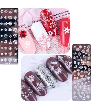 Nail Art Stamping Templates 8pcs Nail Stamping Templates with Nail Stamper and Scraper for DIY Nail Art Decoration Nail Salon Design - Buy Online on SooperMarket.com