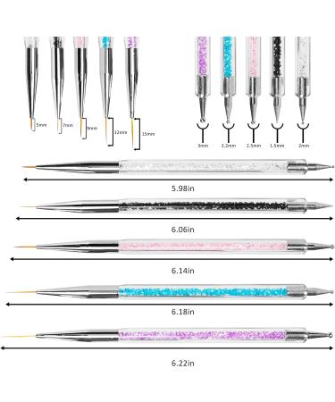 HOMEREVEL 5Pcs Nail Art Brush Set for Stunning Designs and Fine Detailing - Ideal for Salons and DIY Nail Art - Buy Online on SooperMarket.com