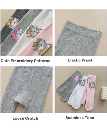 Silkglory 3PCS Baby Toddler Tights with Glitter Print | Seamless Cotton Pantyhose for Girls 2-4 Years | Cute Pattern Leggings for Newborns - Buy Online on SooperMarket.com